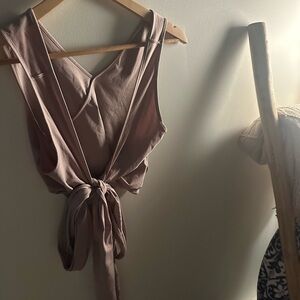 Light Pink Lululemon Sleeveless Wrap Tie Top